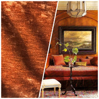 NEW! Designer Upholstery Velvet Chenille Fabric - Rust Burnt Orange Brown - BTY - Fancy Styles Fabric Pierre Frey Lee Jofa Brunschwig & Fils