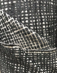 NEW Designer Upholstery Nubby Tweed Chenille Gingham Fabric- Black White - Fancy Styles Fabric Pierre Frey Lee Jofa Brunschwig & Fils