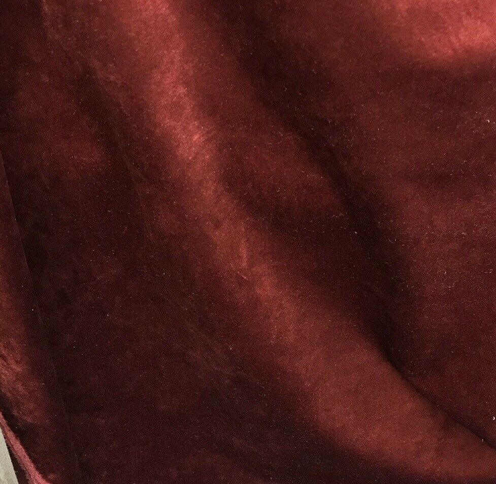 NEW Designer Velvet Upholstery And Drapery Fabric- Rust Red- Lightweight - Fancy Styles Fabric Pierre Frey Lee Jofa Brunschwig & Fils