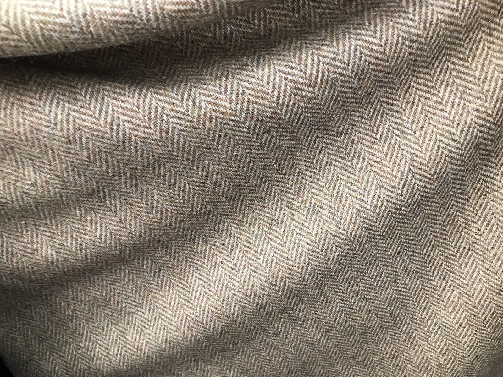 Countess Ryleigh Designer 100% Wool Brown Beige Herringbone Woven Coat  Fabric- 58” Wide