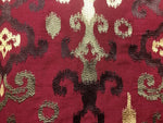 Embroidered Drapery Upholstery Fabric - Red Gold Brown - Suzani - Fancy Styles Fabric Pierre Frey Lee Jofa Brunschwig & Fils