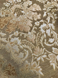 SALE! Designer Damask Burnout Chenille Velvet Fabric - Upholstery- Taupe & Peach - Fancy Styles Fabric Pierre Frey Lee Jofa Brunschwig & Fils
