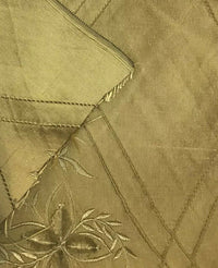 NEW! Miss Kiley Designer 100% Silk Taffeta Dupioni Floral Embroidery Fabric-  Gold BTY - Fancy Styles Fabric Pierre Frey Lee Jofa Brunschwig & Fils