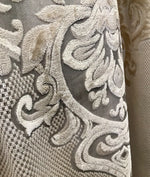 NEW! 112” Wide Designer Sheer Burnout Velvet Lace Drapery Fabric- Shell Pearl - Fancy Styles Fabric Pierre Frey Lee Jofa Brunschwig & Fils