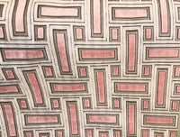 Novelty Italian Burnout Geometric Chenille Upholstery Velvet Fabric -Pink BTY - Fancy Styles Fabric Pierre Frey Lee Jofa Brunschwig & Fils