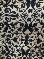 Designer Velvet Chenille Burnout Fabric - Black Flax Floral - Fancy Styles Fabric Pierre Frey Lee Jofa Brunschwig & Fils