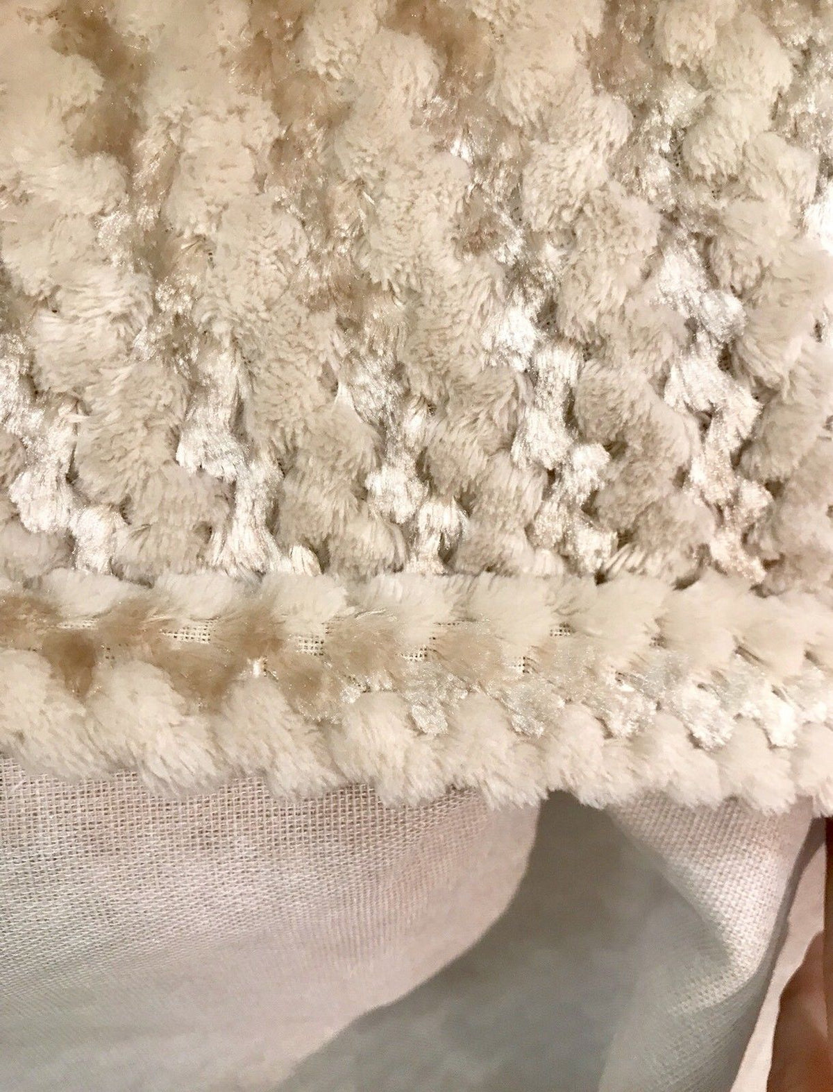 Designer Luxury Faux Fur Plush Fabric- Beige And Shell- Sold By The Yard - Fancy Styles Fabric Pierre Frey Lee Jofa Brunschwig & Fils