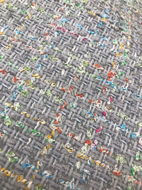 NEW Designer Nubby Upholstery Heavyweight Tweed Fabric- Gray & Multicolor BTY - Fancy Styles Fabric Pierre Frey Lee Jofa Brunschwig & Fils