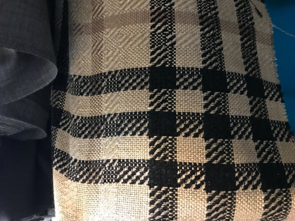 Designer Imported Italian Wool Plaid Tartan Woven Brown Fabric by the yard - Fancy Styles Fabric Pierre Frey Lee Jofa Brunschwig & Fils