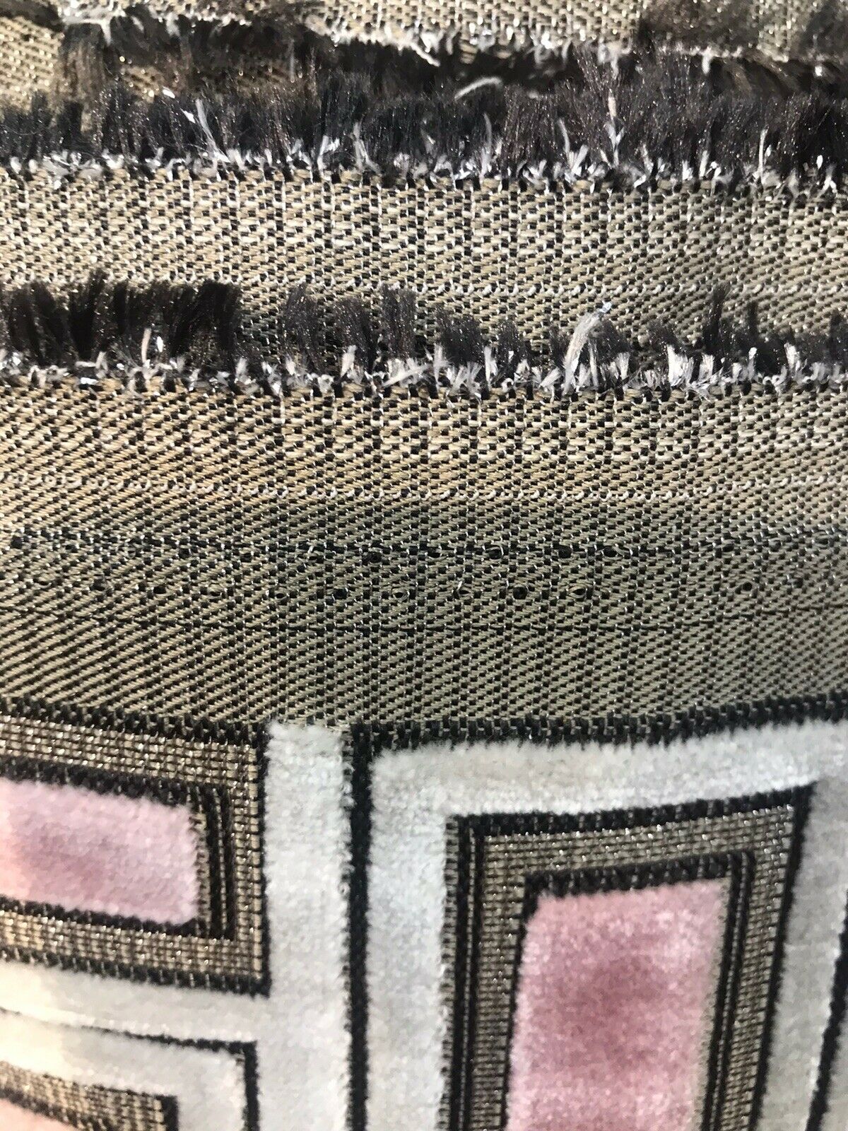 Novelty Italian Burnout Geometric Chenille Upholstery Velvet Fabric -Pink BTY - Fancy Styles Fabric Pierre Frey Lee Jofa Brunschwig & Fils