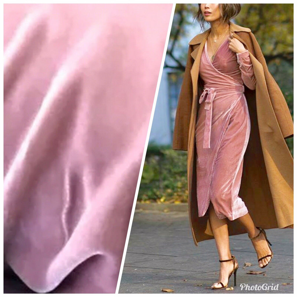 NEW Close-Out Designer Runway Pink Silk Rayon Velvet Fabric - Fancy Styles Fabric Pierre Frey Lee Jofa Brunschwig & Fils