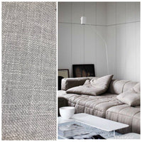 NEW! Upholstery Weight Linen Woven Fabric - Stone Gray Melange - Fancy Styles Fabric Boutique