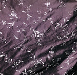 1 Yard Remnant: Queen Amaranth 100% Silk Dupioni Embroidered Floral Fabric- Purple - Fancy Styles Fabric Pierre Frey Lee Jofa Brunschwig & Fils