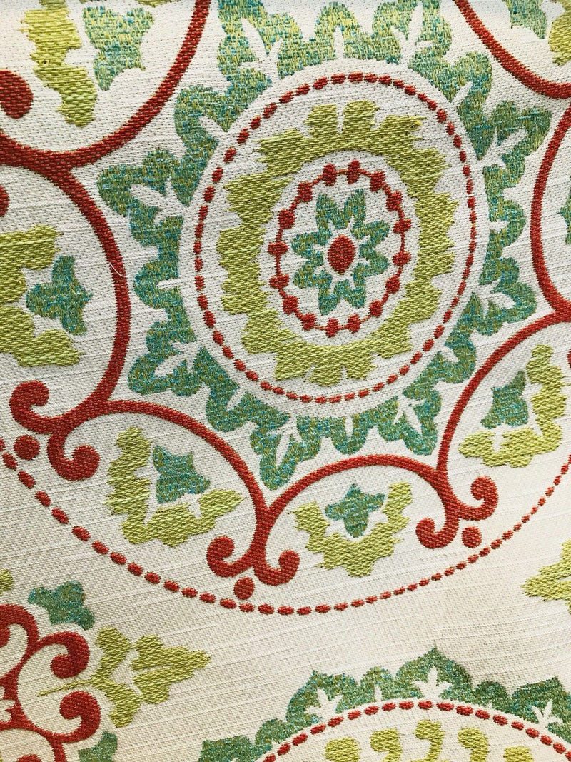 NEW! Suzani Linen Rayon Upholstery and Decorating Brocade Fabric - Fancy Styles Fabric Boutique