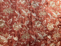 NEW! Designer Quilted Brocade Floral Upholstery Fabric- Rust Brick Red - Fancy Styles Fabric Pierre Frey Lee Jofa Brunschwig & Fils