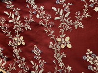 SWATCH Brocade Jacquard Satin Fabric - Dark Red Upholstery Damask - Fancy Styles Fabric Boutique