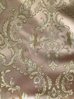110” Wide- SALE! Prince Lucas Designer Brocade Jacquard Fabric- Antique Pink Gold- Damask - Fancy Styles Fabric Pierre Frey Lee Jofa Brunschwig & Fils