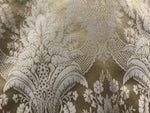 NEW! SALE! Designer Damask Satin Fabric- Antique Gold Beige - Upholstery Brocade - Fancy Styles Fabric Boutique