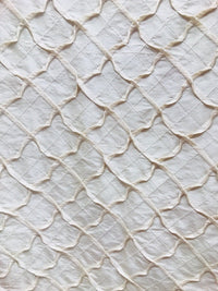 Designer 100% Silk Taffeta Quilted Drapery Fabric- Ivory- Sold By The Yard - Fancy Styles Fabric Pierre Frey Lee Jofa