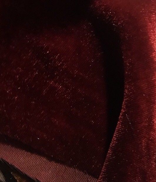 SWATCH Miss Bonnie  Designer Silk & Rayon Velvet Fabric - Burgundy Red - Fancy Styles Fabric Pierre Frey Lee Jofa Brunschwig & Fils