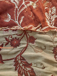 NEW! Designer Quilted Brocade Floral Upholstery Fabric- Rust Brick Red - Fancy Styles Fabric Pierre Frey Lee Jofa Brunschwig & Fils