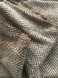 Lady Paige Novelty Designer Wool Oversized Herringbone Chevron Pattern Tweed Fabric - Camel - Fancy Styles Fabric Pierre Frey Lee Jofa Brunschwig & Fils