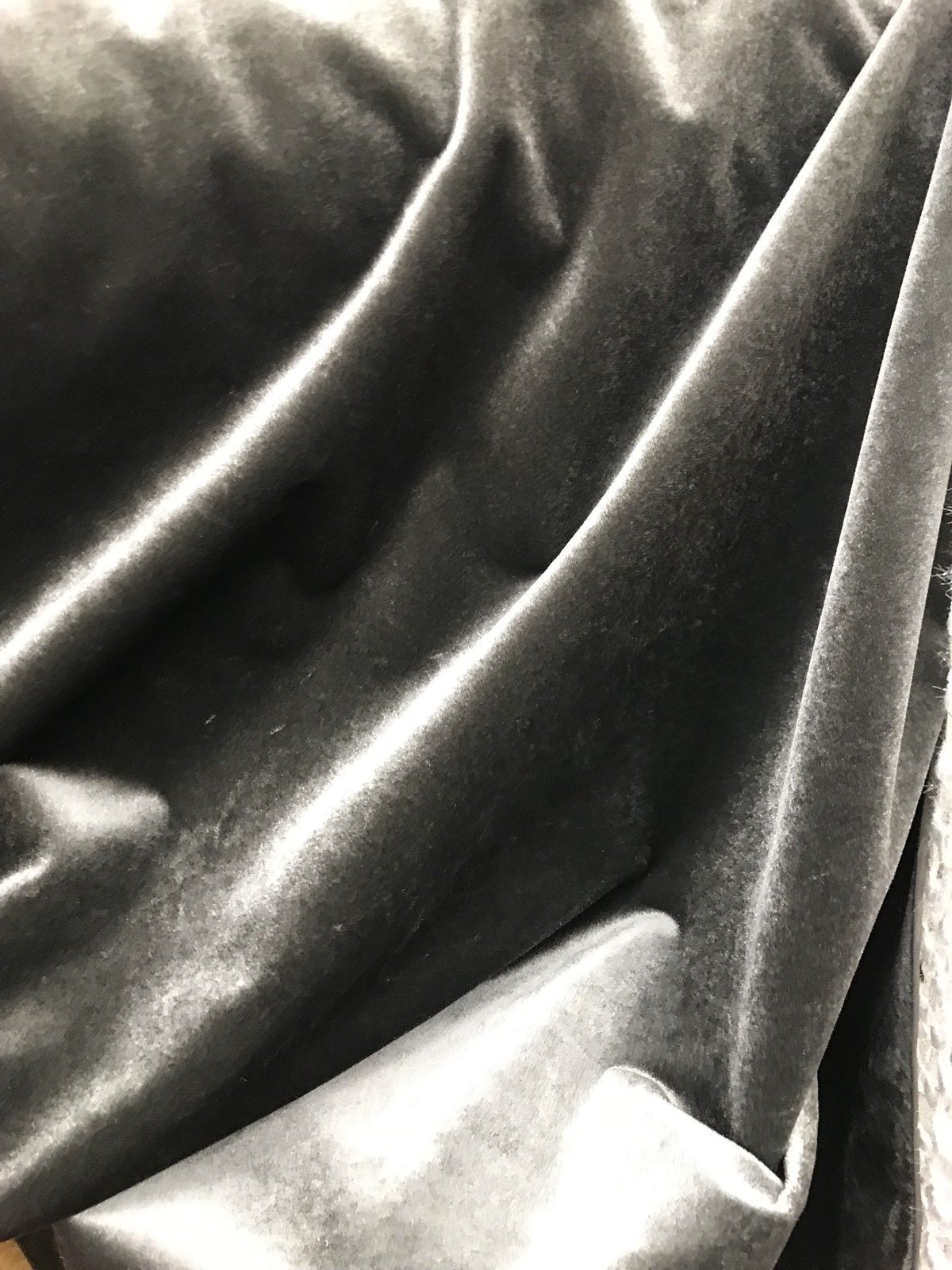 SWATCH- Designer Upholstery Velvet Fabric - Steel Gray - Fancy Styles Fabric Boutique