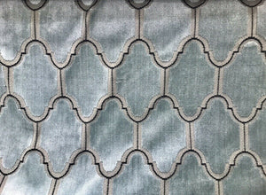NEW! Novelty Italian Burnout Geometric Velvet Fabric - Upholstery- French Light Blue - Fancy Styles Fabric Pierre Frey Lee Jofa Brunschwig & Fils