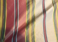 NEW Lady Antonia Designer 100% Silk Taffeta Dupioni Ribbon Stripes Fabric - Multicolor - Fancy Styles Fabric Pierre Frey Lee Jofa Brunschwig & Fils