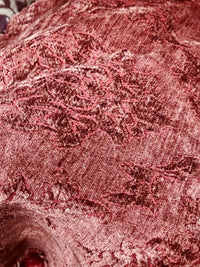 SWATCH Designer Velvet Chenille Burnout Fabric - Antique Raspberry Red - Fancy Styles Fabric Pierre Frey Lee Jofa Brunschwig & Fils