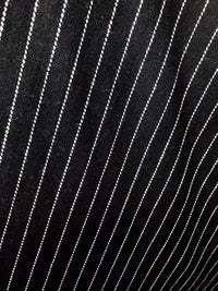 NEW Close-Out Designer Wool Dacron Pinstripe Coat Fabric - Black White - Fancy Styles Fabric Pierre Frey Lee Jofa Brunschwig & Fils