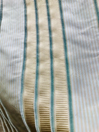 NEW! Designer 100% Silk Taffeta Aqua Velvet Striped Fabric- Rose Gold Aqua - Fancy Styles Fabric Pierre Frey Lee Jofa Brunschwig & Fils