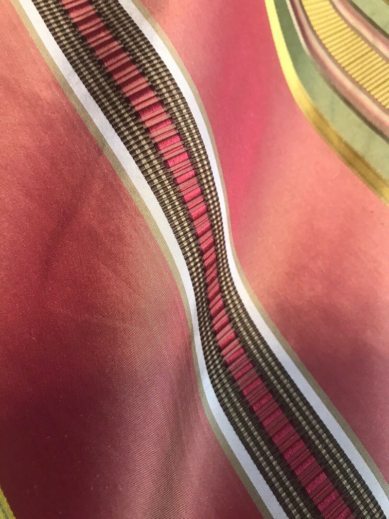 NEW Lady Antonia Designer 100% Silk Taffeta Dupioni Ribbon Stripes Fabric - Multicolor - Fancy Styles Fabric Pierre Frey Lee Jofa Brunschwig & Fils