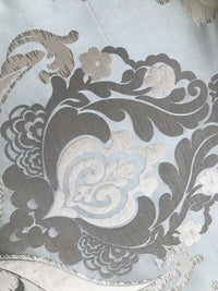 NEW! SALE! Duke Noah Designer Brocade Satin Fabric- Blue- Upholstery Damask Drapery - Fancy Styles Fabric Pierre Frey Lee Jofa Brunschwig & Fils