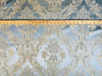 NEW! Prince Lucas Designer Brocade Jacquard Fabric- Antique Duck Egg Blue Gold- Damask - Fancy Styles Fabric Pierre Frey Lee Jofa Brunschwig & Fils