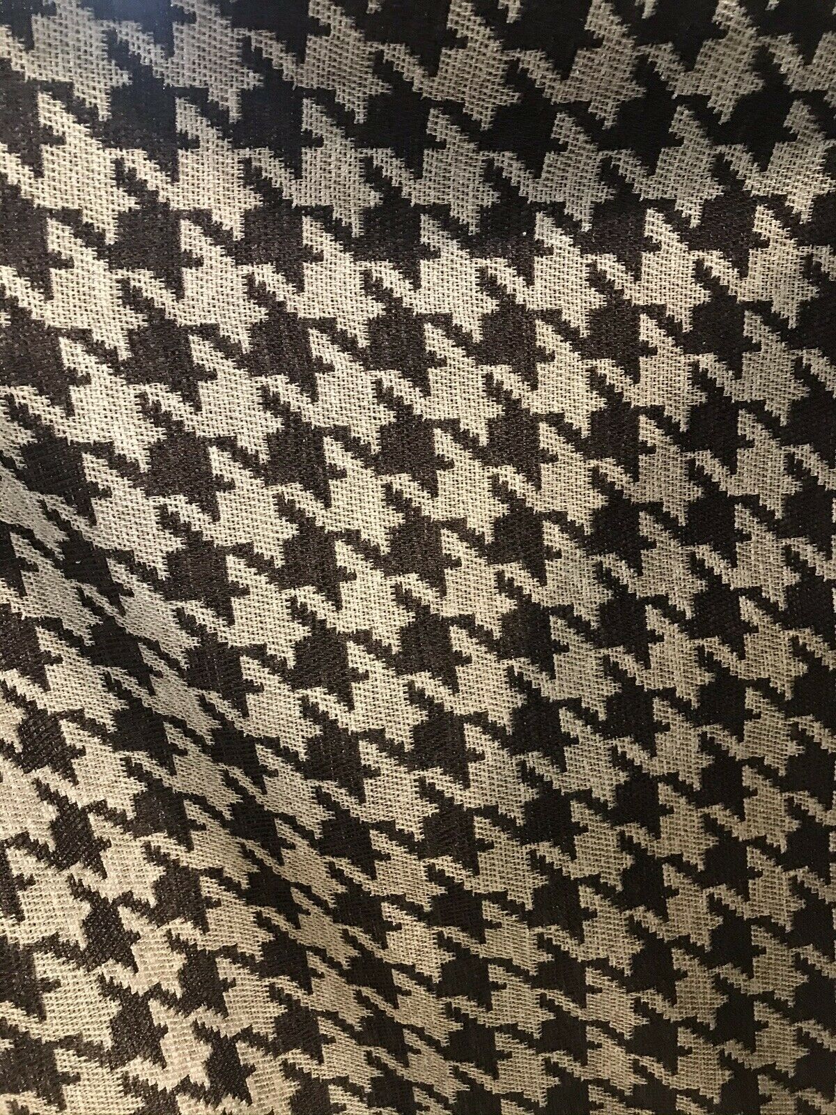 NEW Designer Upholstery Oversized Houndstooth Pattern Fabric - Brown & Natural - Fancy Styles Fabric Pierre Frey Lee Jofa Brunschwig & Fils