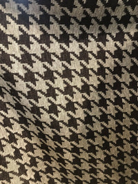 NEW Designer Upholstery Oversized Houndstooth Pattern Fabric - Brown & Natural - Fancy Styles Fabric Pierre Frey Lee Jofa Brunschwig & Fils