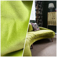 NEW! Prince Fabrielle- Light Weight Cotton Velvet Upholstery Fabric - Soft Electric Like Green - Fancy Styles Fabric Pierre Frey Lee Jofa Brunschwig & Fils