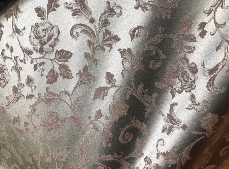NEW! Designer Brocade Satin Fabric- Antique Silver Blue- Upholstery Damask - Fancy Styles Fabric Pierre Frey Lee Jofa Brunschwig & Fils