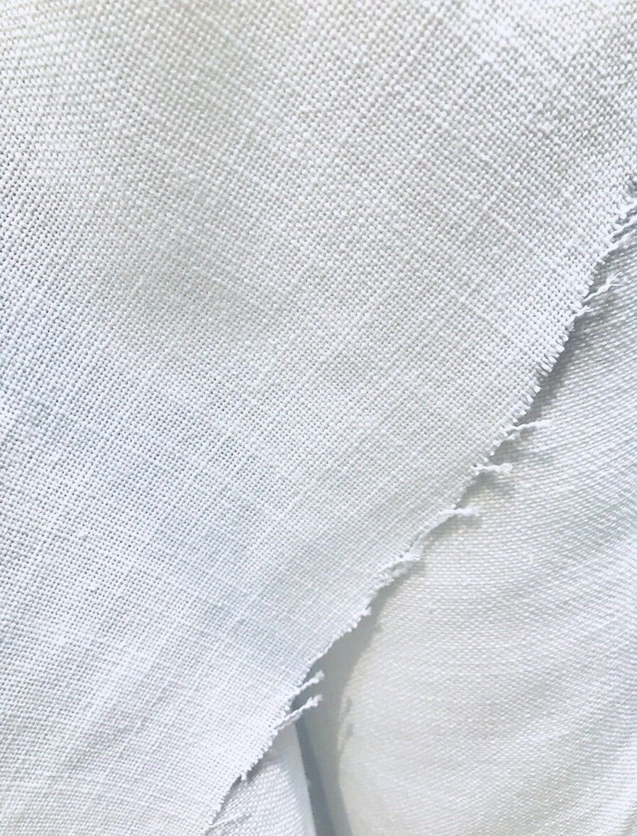 NEW! Upholstery Weight Linen Woven Fabric - White - Fancy Styles Fabric Boutique