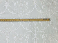 NEW! Princess Eleanor Novelty 100% Cotton Fabric Floral Damask Embroidery- White On White - Fancy Styles Fabric Pierre Frey Lee Jofa Brunschwig & Fils
