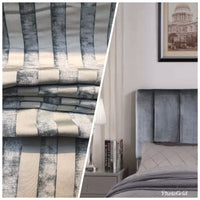 NEW Lady Zooey Striped Double Sided Burnout Chenille Velvet Fabric- Gray Upholstery - Fancy Styles Fabric Pierre Frey Lee Jofa Brunschwig & Fils