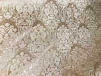 NEW SALE Designer Brocade Satin Damask Fabric- Antique Rose Gold- By The yard - Fancy Styles Fabric Boutique