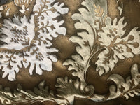 Designer Burnout Damask Cut Velvet Fabric Metallic Gold & Beige Drapery - Fancy Styles Fabric Pierre Frey Lee Jofa
