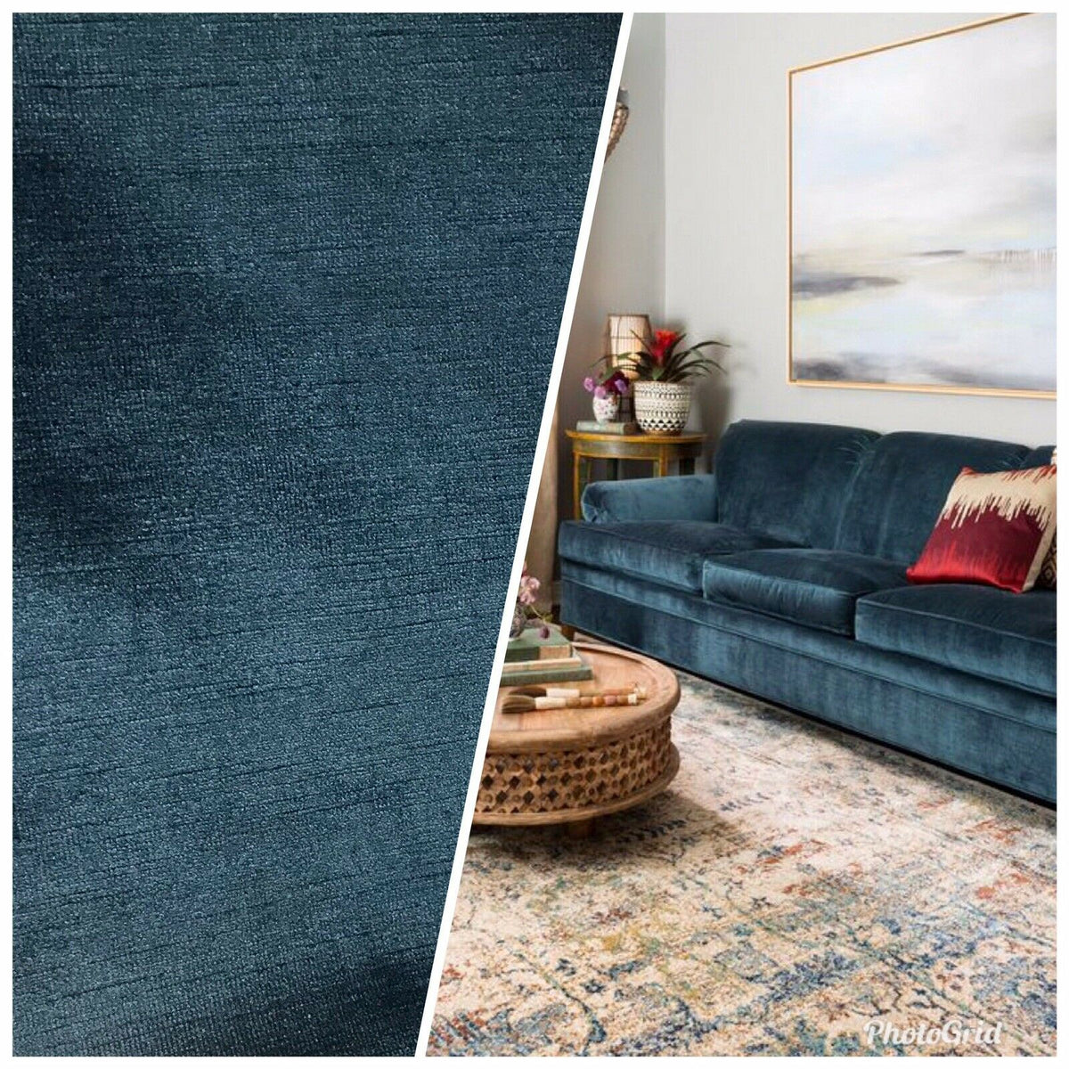 NEW! Princess Gretchen Designer Antique Inspired Velvet Fabric - Peacock Blue - Upholstery - Fancy Styles Fabric Pierre Frey Lee Jofa Brunschwig & Fils