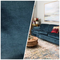 NEW! Princess Gretchen Designer Antique Inspired Velvet Fabric - Peacock Blue - Upholstery - Fancy Styles Fabric Pierre Frey Lee Jofa Brunschwig & Fils