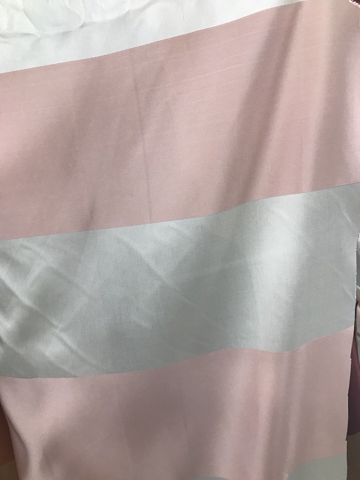 NEW Rose Gold Pink Stripe Designer Satin Upholstery Fabric- Lightweight - Fancy Styles Fabric Pierre Frey Lee Jofa Brunschwig & Fils