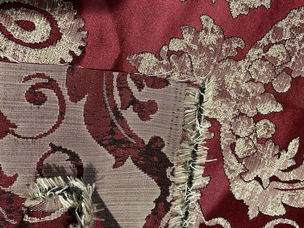 NEW! Fat Quarter- Lord Tustin Designer Damask Satin Drapery Upholstery Fabric - Dark Red - Fancy Styles Fabric Pierre Frey Lee Jofa Brunschwig & Fils