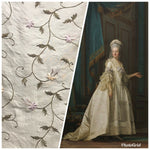 NEW! 100% Silk Dupioni Embroidered Velvet Floral Fabric- Grey Taupe Lavender BTY - Fancy Styles Fabric Pierre Frey Lee Jofa Brunschwig & Fils