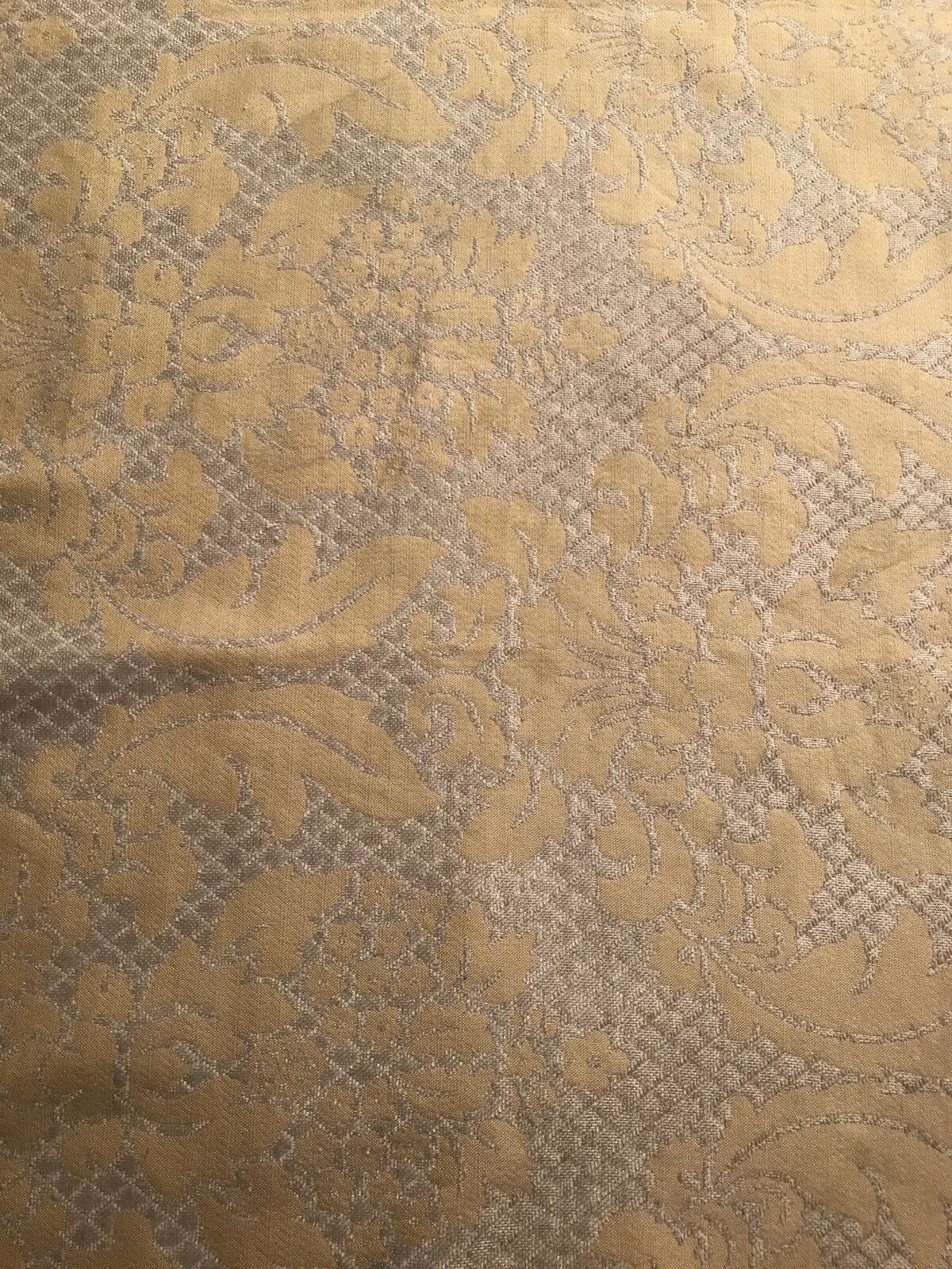 NEW Quilted Burnout Chenille Velvet Fabric- Taupe And Gold- Upholstery - Fancy Styles Fabric Pierre Frey Lee Jofa Brunschwig & Fils